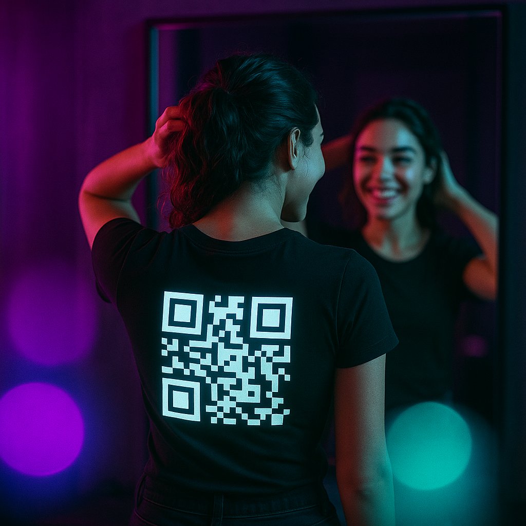Get your shirt with your personal QR code on the back.